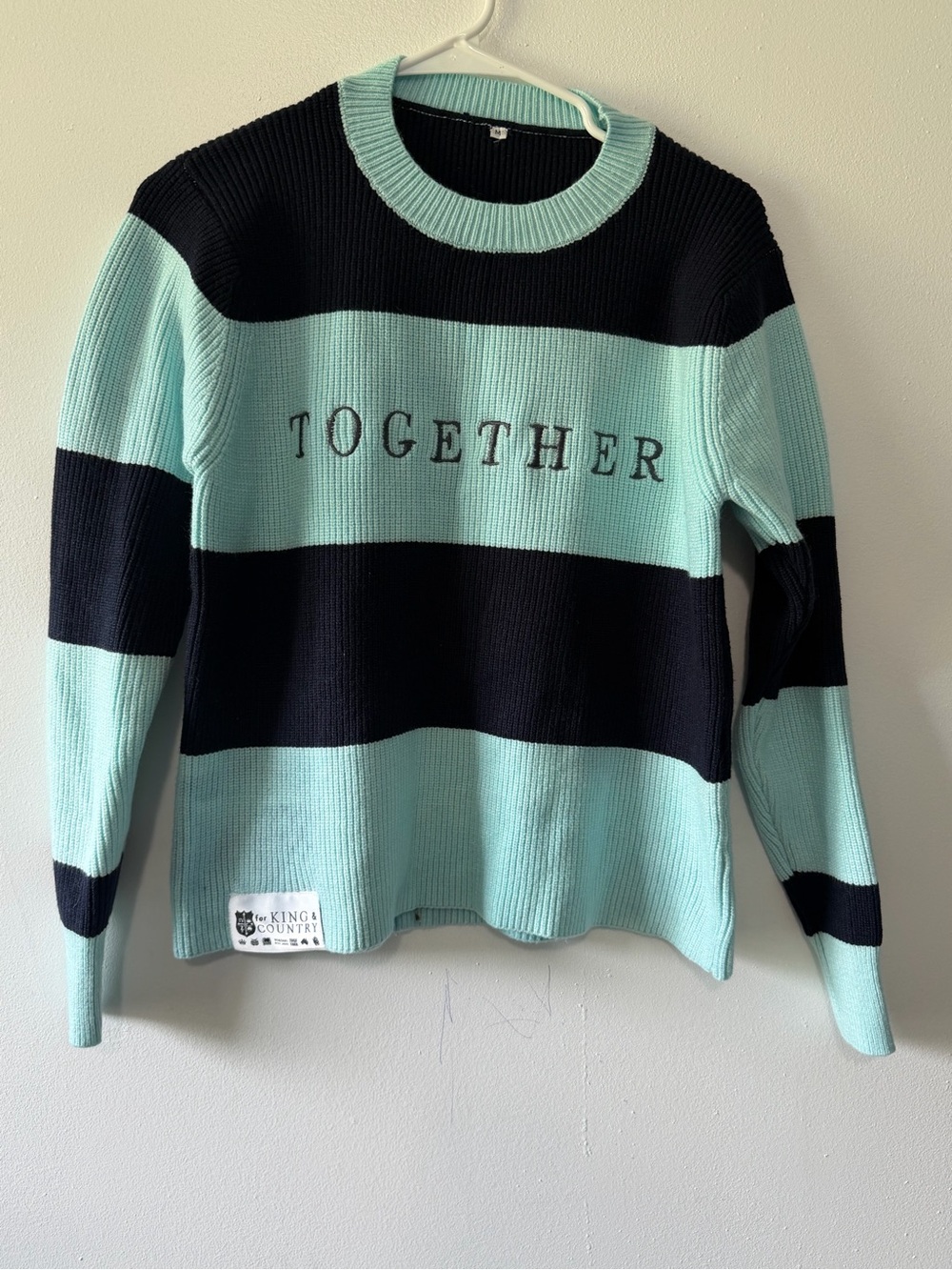 Together Striped Crewneck Sweater - Mint & Black